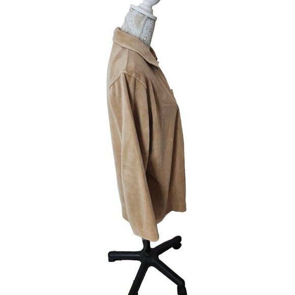 Liz Claiborne Top Brown Long Sleeve Blouse Button Front Women's Large - Picture 2 of 6